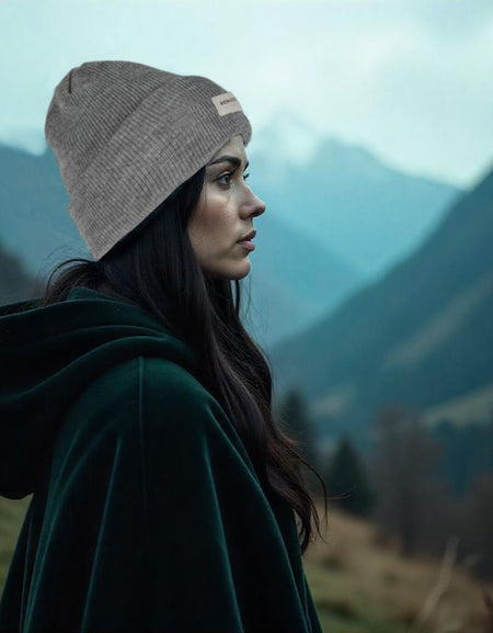 RB5001F  | Berretto in Maglia a doppio strato MONVISO Misto Lana Made in Italy. Colore Griglio Melange - Taglia Unica-1