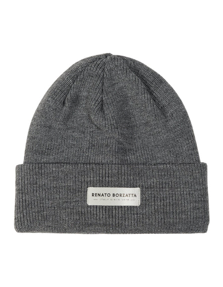 RB5001F  | Berretto in Maglia a doppio strato MONVISO Misto Lana Made in Italy. Colore Griglio Melange - Taglia Unica-0