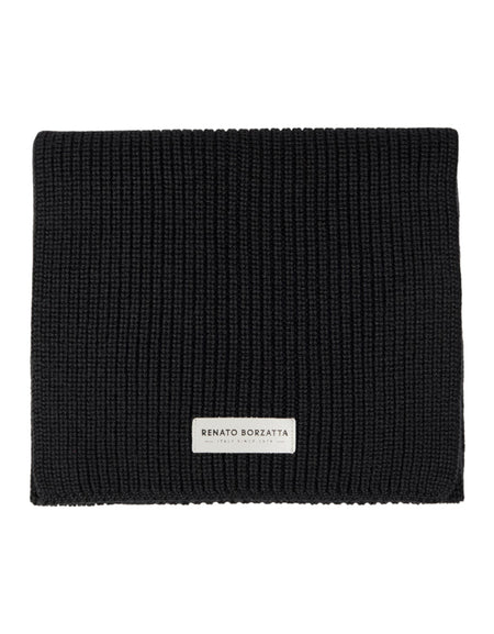 RB5002A  | Sciarpa in Maglia CERVINO Misto Lana Made in Italy. Colore Nero - Taglia Unica-1