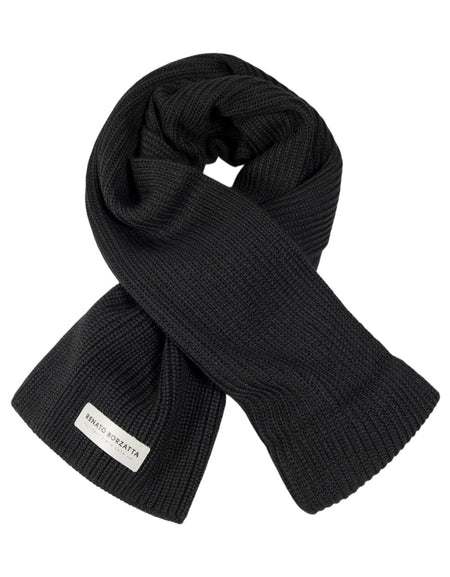 RB5002A  | Sciarpa in Maglia CERVINO Misto Lana Made in Italy. Colore Nero - Taglia Unica-0