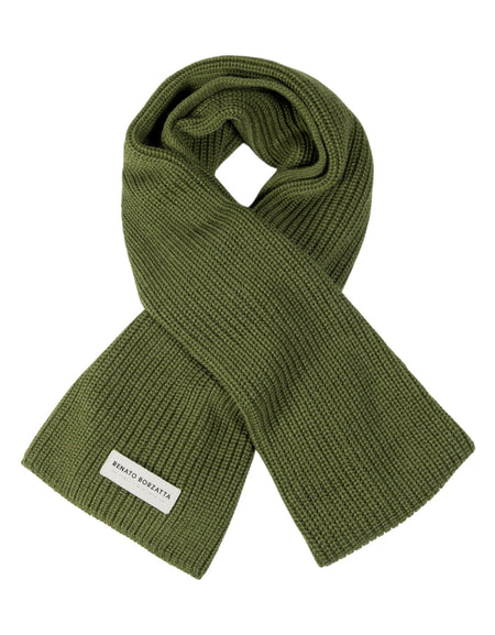 RB5002E  | Sciarpa in Maglia CERVINO Misto Lana Made in Italy. Colore Verde - Taglia Unica-0