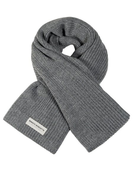 RB5002F  | Sciarpa in Maglia CERVINO Misto Lana Made in Italy. Colore Grigio Melange - Taglia Unica-0