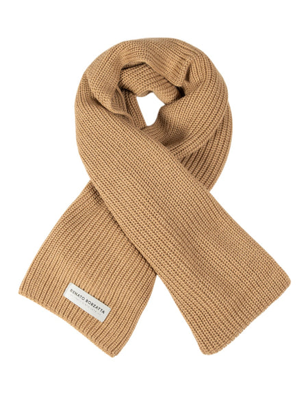 RB5002Z  | Sciarpa in Maglia CERVINO Misto Lana Made in Italy. Colore Cammello - Taglia Unica-0