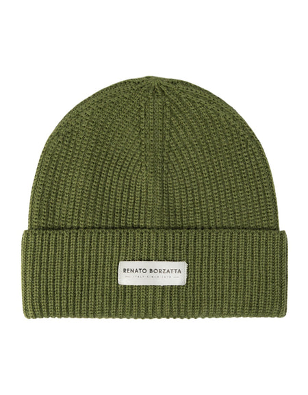 RB5003E  | Berretto in Maglia CERVINO Misto Lana Made in Italy. Colore Verde - Taglia Unica-0