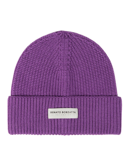 RB5003Y  | Berretto in Maglia CERVINO Misto Lana Made in Italy. Colore Viola - Taglia Unica-0