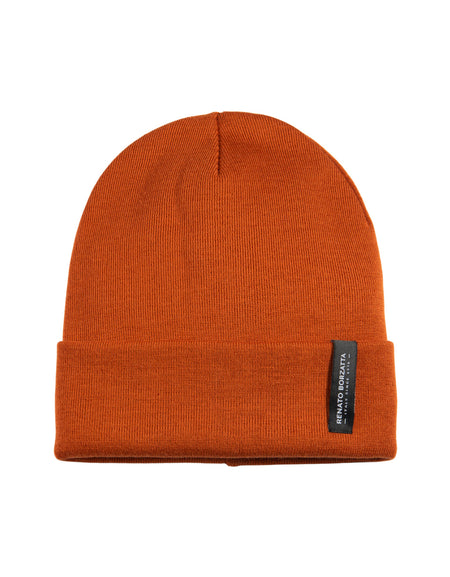 RB5005AM  | Berretto Unisex in Maglia Rasata Tubolare CIMONE Misto Lana Made in Italy. Colore Paprika. Taglia Unica-0