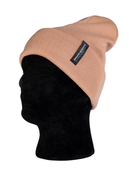 RB5005AZ  | Berretto Unisex in Maglia Rasata Tubolare CIMONE Misto Lana Made in Italy. Colore Rosa Antico. Taglia Unica-1