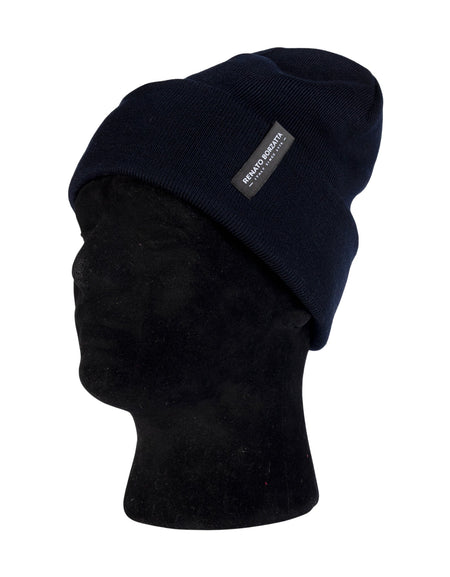 RB5005DC | Berretto Unisex in Maglia Rasata Tubolare CIMONE Misto Lana Made in Italy. Colore Blu Navy. Taglia Unica-1