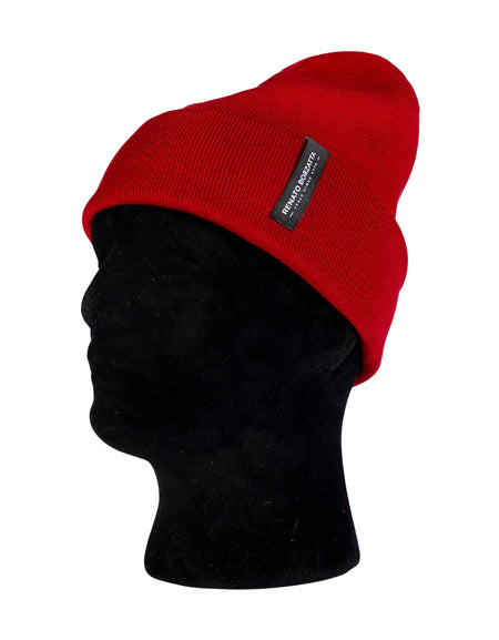 RB5005EB | Berretto Unisex in Maglia Rasata Tubolare CIMONE Misto Lana Made in Italy. Colore Rosso Fuoco. Taglia Unica-1