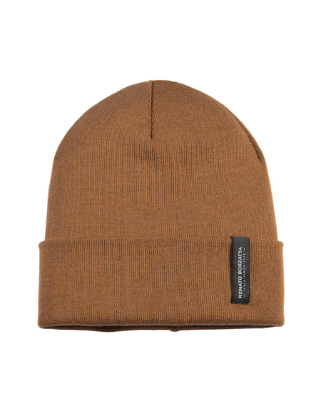 RB5005S | Berretto Unisex in Maglia Rasata Tubolare CIMONE Misto Lana Made in Italy. Colore Cognac. Taglia Unica-0