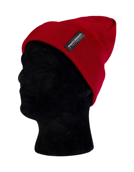 RB5005V | Berretto Unisex in Maglia Rasata Tubolare CIMONE Misto Lana Made in Italy. Colore Rosso. Taglia Unica-1