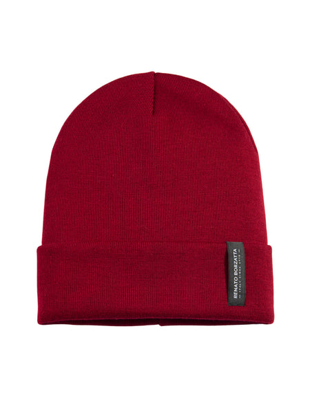 RB5005V | Berretto Unisex in Maglia Rasata Tubolare CIMONE Misto Lana Made in Italy. Colore Rosso. Taglia Unica-0