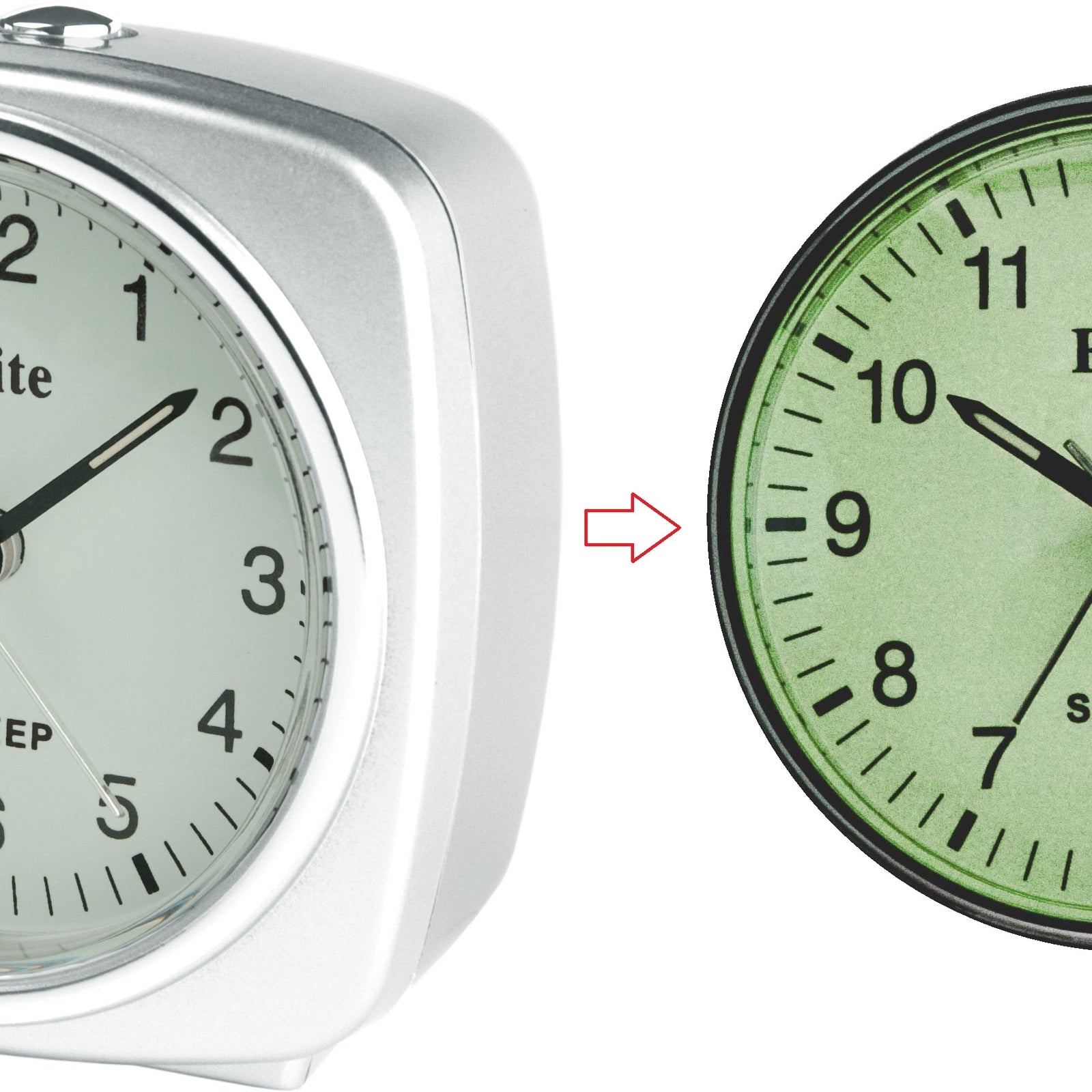 ELITE Sveglia silent con luce e snooze. quadrante fosforescente - ARGENTO - Silent alarm clock with light and snooze. phosphorescent dial - SILVER-0