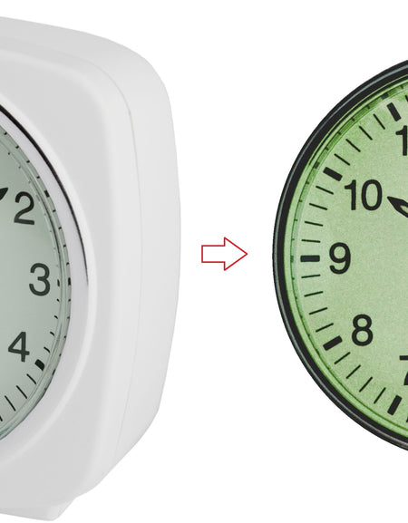 ELITE Sveglia silent con luce e snooze. quadrante fosforescente - BIANCO - Silent alarm clock with light and snooze. phosphorescent dial - WHITE-0