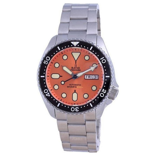 Load image into Gallery viewer, Ratio FreeDiver Orange Dial Sapphire Crystal Stainless Steel Automatic RTA114 200M Men&#39;s Watch
