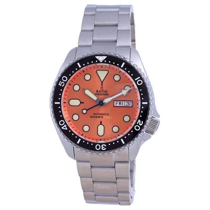 Ratio FreeDiver Orange Dial Sapphire Crystal Stainless Steel Automatic RTA114 200M Men's Watch