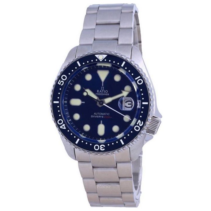 Ratio FreeDiver Blue Dial Sapphire Crystal Stainless Steel Automatic RTB202 Men's Watch