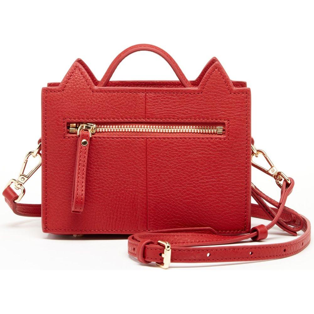 SUSU Leather Cat Bag Red Crossbody