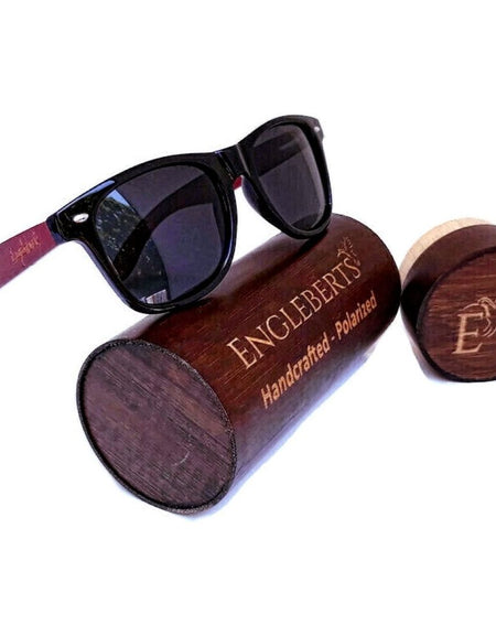 Rosewood Sunglasses With Wood Case, Polarized, Artisan Engraved,