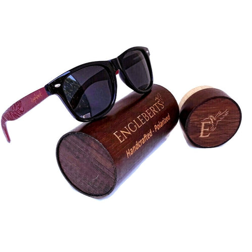 Load image into Gallery viewer, Rosewood Sunglasses With Wood Case, Polarized, Artisan Engraved,
