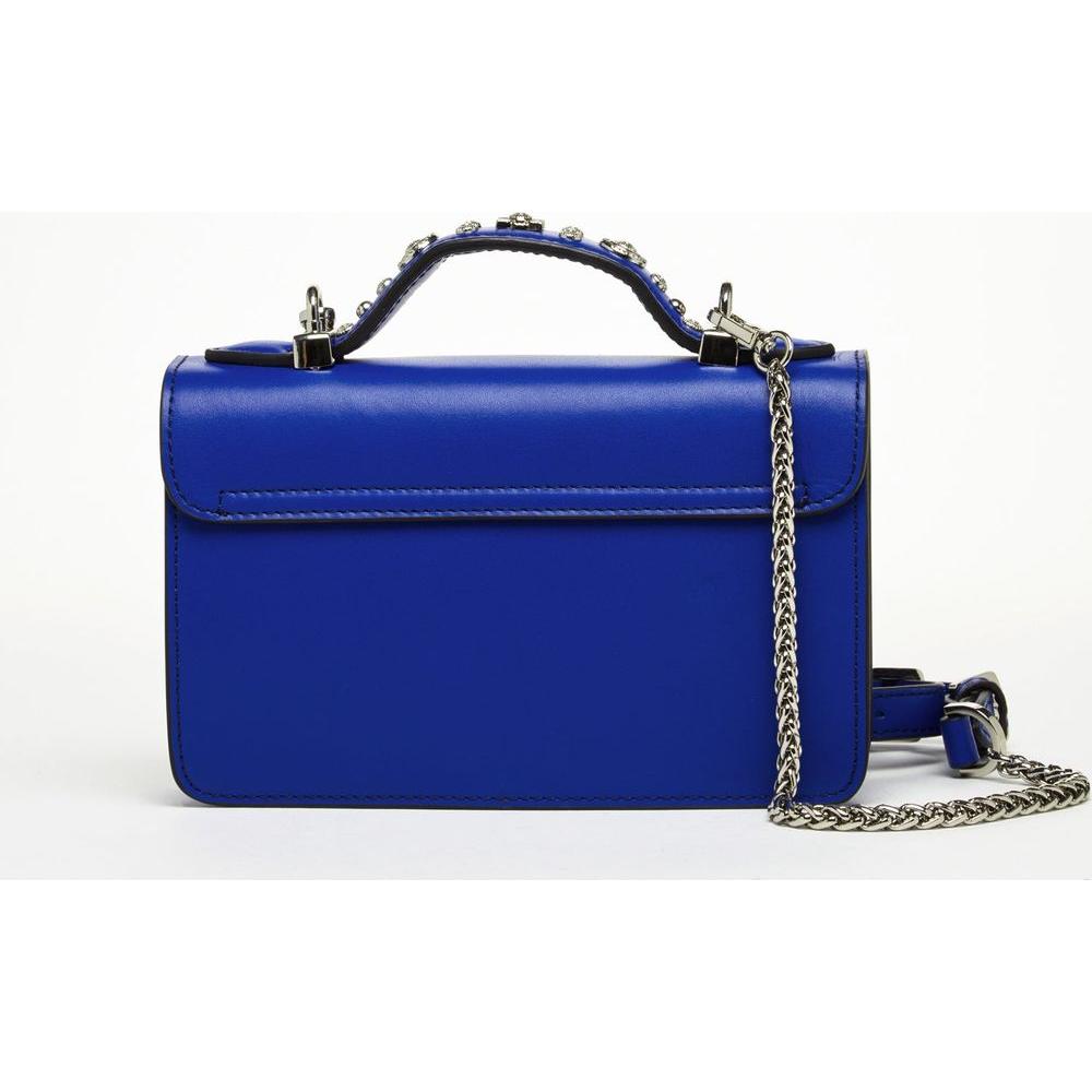 SUSU The Hollywood Studded Leather Crossbody Bag Cobalt Blue