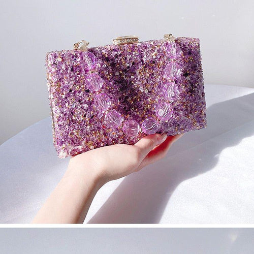 Load image into Gallery viewer, Jeweled Handbag 2022 New Stone Pattern Acrylic Evening Bag Crossbody
