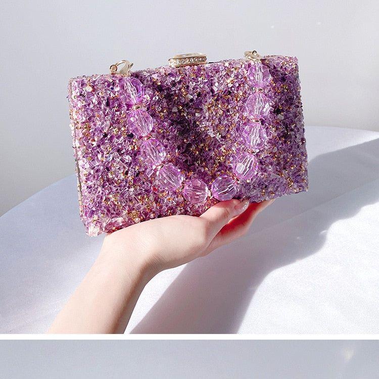 Jeweled Handbag 2022 New Stone Pattern Acrylic Evening Bag Crossbody