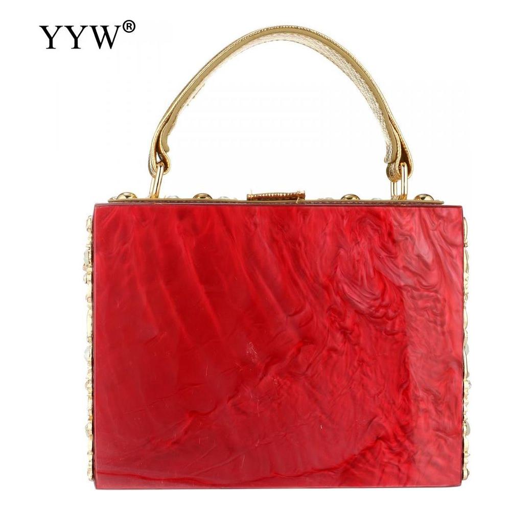 Acrylic Handbags Women 2022 Fashion Flower Shoulder Bags Evening Party