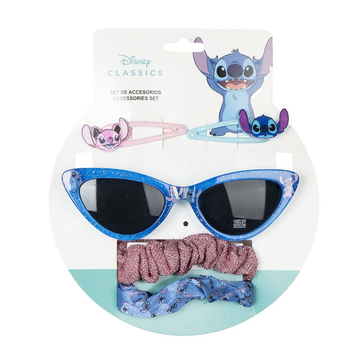 Sunglasses with accessories Stitch 15 x 17 x 2 cm-0