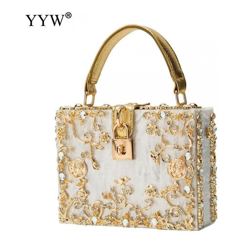 Load image into Gallery viewer, Acrylic Handbags Women 2022 Fashion Flower Shoulder Bags Evening Party
