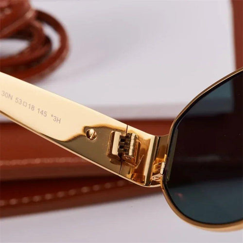 Load image into Gallery viewer, Gold Metal Frame Oval  Small  Sunglasses
