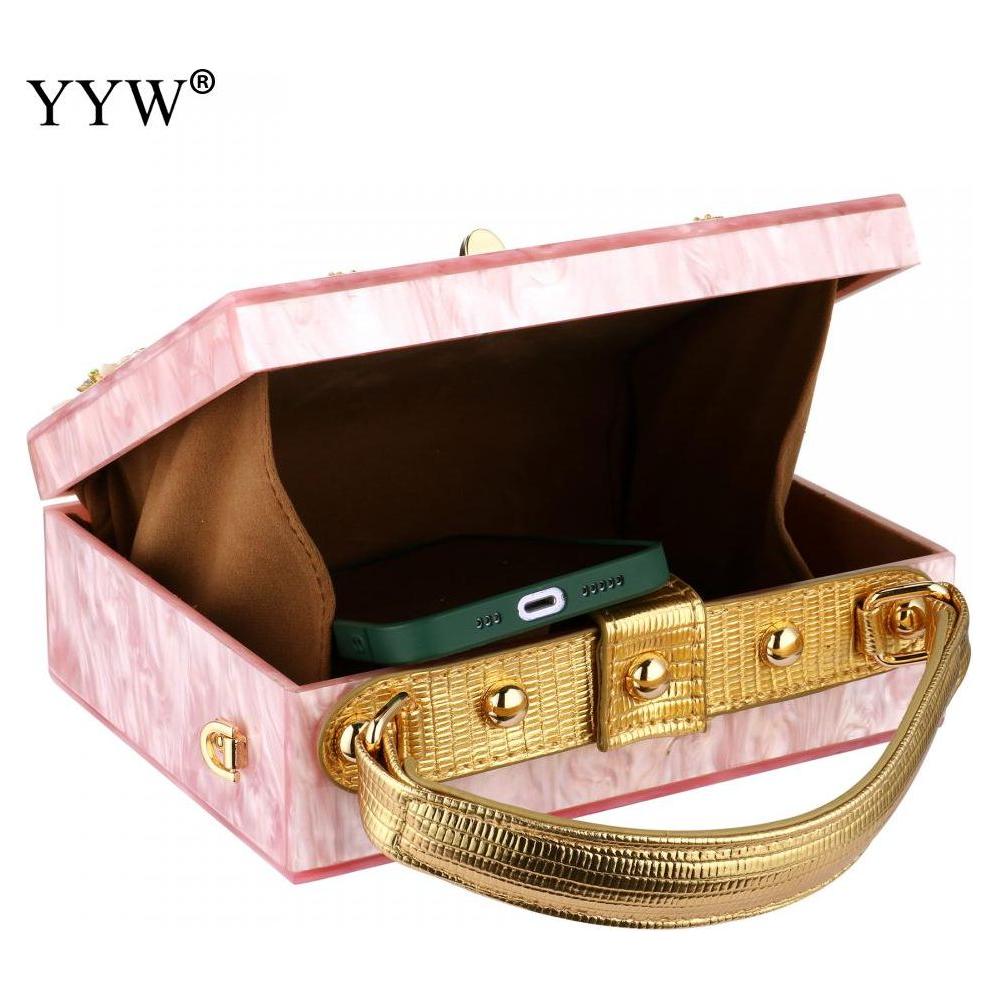 Acrylic Handbags Women 2022 Fashion Flower Shoulder Bags Evening Party