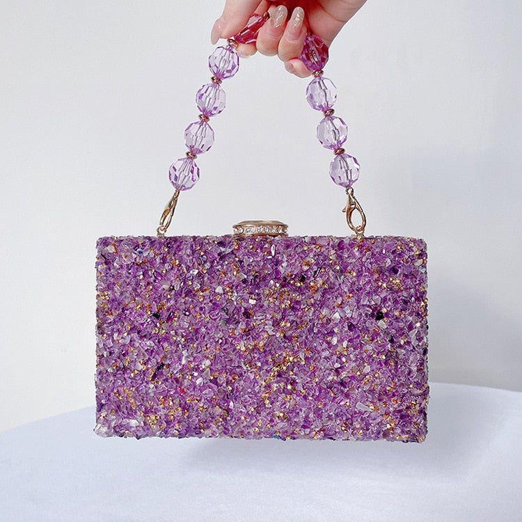 Jeweled Handbag 2022 New Stone Pattern Acrylic Evening Bag Crossbody