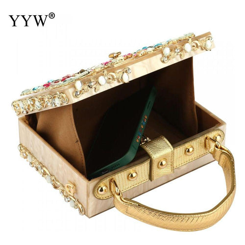 Load image into Gallery viewer, Acrylic Handbags Women 2022 Fashion Flower Shoulder Bags Evening Party
