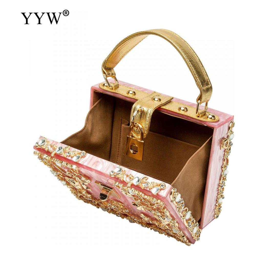 Acrylic Handbags Women 2022 Fashion Flower Shoulder Bags Evening Party