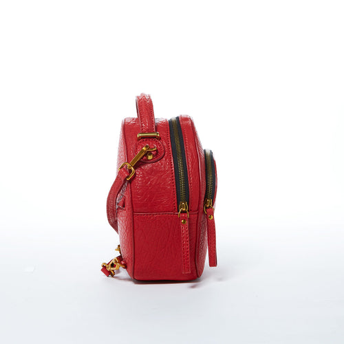 Load image into Gallery viewer, Amanda Red Convertible Leather Backpack Purse
