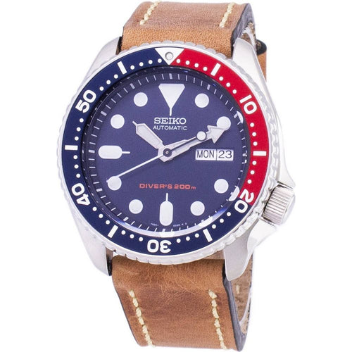 Load image into Gallery viewer, Seiko Automatic SKX009K1-var-LS17 Diver&#39;s 200M Brown Leather Strap Men&#39;s Watch
