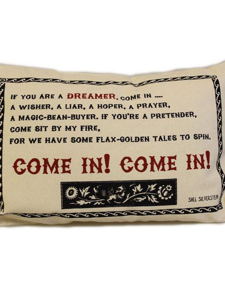 CUSCINI LETTERARI - Copricuscino in Juta lavata / Cotton pillow case  COME IN! - Size 38x25cm-0