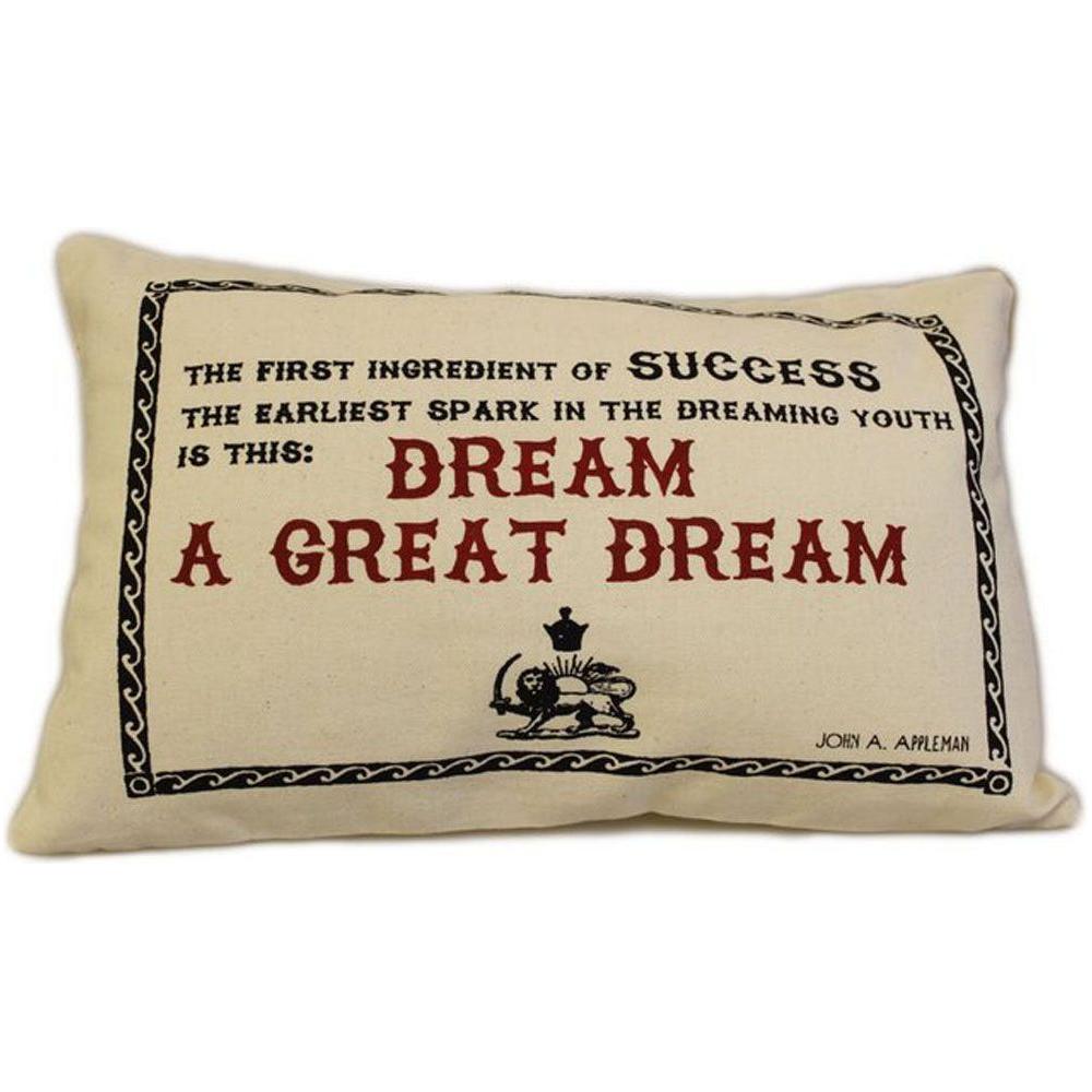 CUSCINI LETTERARI - Copricuscino in Juta lavata / Cotton pillow case  GREAT DREAM - Size 38x25cm-0