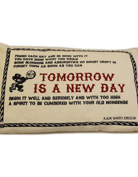 CUSCINI LETTERARI - Copricuscino in Juta lavata / Cotton pillow case  TOMORROW - Size 38x25cm-0