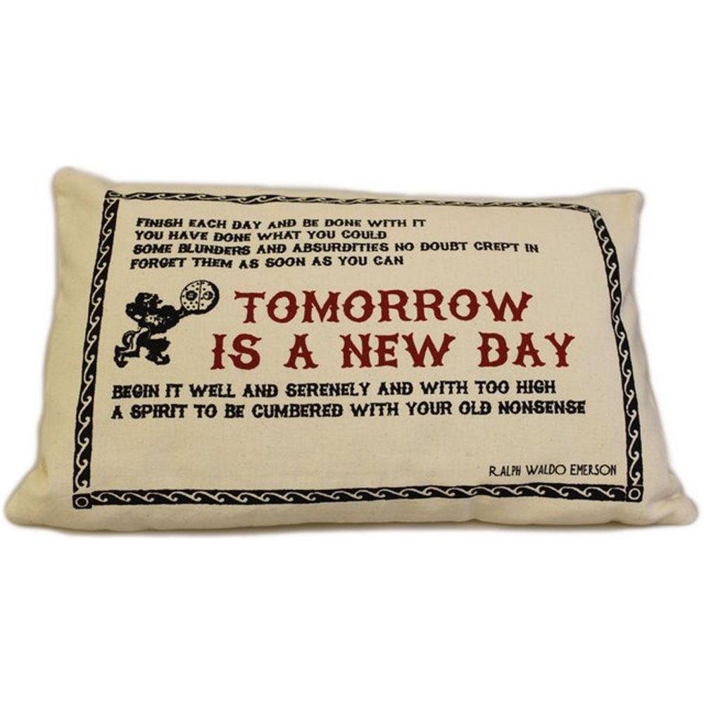 CUSCINI LETTERARI - Copricuscino in Juta lavata / Cotton pillow case  TOMORROW - Size 38x25cm-0