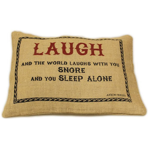 Load image into Gallery viewer, CUSCINI LETTERARI - Copricuscino in Juta lavata / Juta washed pillow case LAUGH - Size 38x25cm-0
