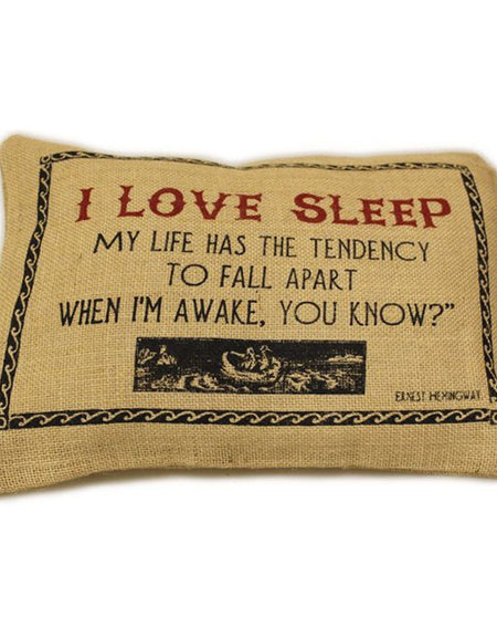 CUSCINI LETTERARI - Copricuscino in Juta lavata / Juta washed pillow case LOVE SLEEP - Size 38x25cm-0