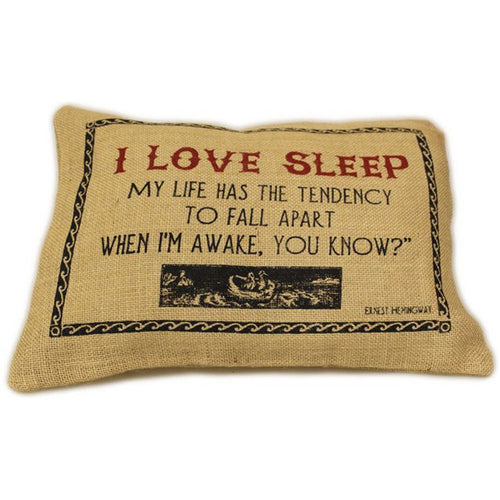 Load image into Gallery viewer, CUSCINI LETTERARI - Copricuscino in Juta lavata / Juta washed pillow case LOVE SLEEP - Size 38x25cm-0
