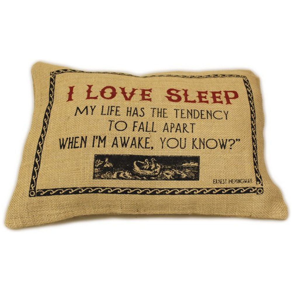 CUSCINI LETTERARI - Copricuscino in Juta lavata / Juta washed pillow case LOVE SLEEP - Size 38x25cm-0