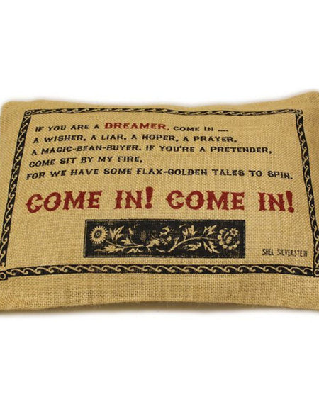 CUSCINI LETTERARI - Copricuscino in Juta lavata / Juta washed pillow case COME IN! - Size 38x25cm-0