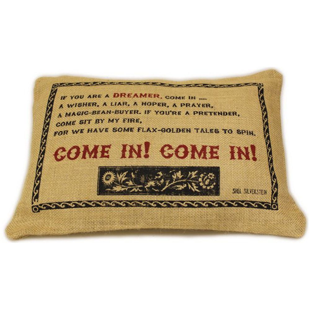 CUSCINI LETTERARI - Copricuscino in Juta lavata / Juta washed pillow case COME IN! - Size 38x25cm-0