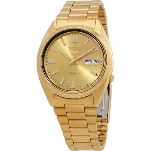 Load image into Gallery viewer, Seiko 5 Automatic SNXS80 Men&#39;s Watch: Timeless Elegance in Gold
