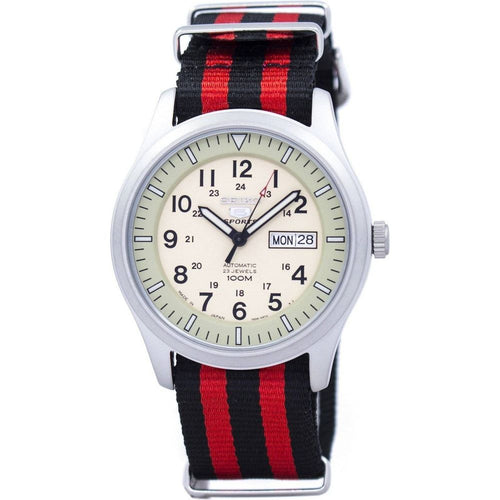 Load image into Gallery viewer, Seiko 5 Sports Military Automatic Japan Made NATO Strap SNZG07J1 Men&#39;s Watch - Elevate Your Watch Collection
