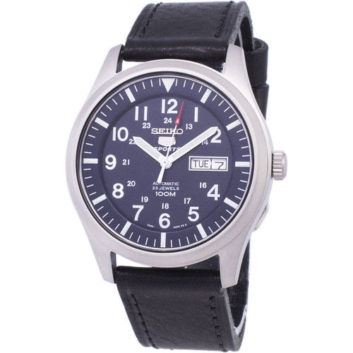 Load image into Gallery viewer, Seiko 5 Sports Automatic Black Leather SNZG11K1-var-LS8 Men&#39;s Watch
